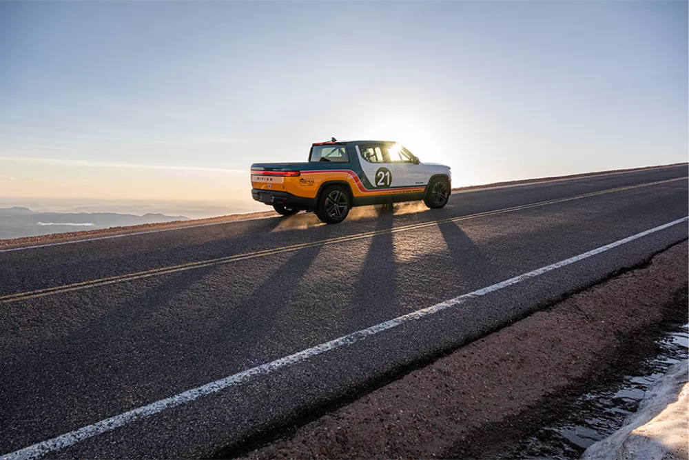 Rivian, Rivian Vehicles, Rivian R2, Rivian R3, Rivian R3X, Rivian Pike's Peak, Rivian Pike's Peak Truck, Rivian R1T, Pistons & Pretzels, Pistons and Pretzels, Car Community, Car Design, Car Event, Benda, Benda Motorcycles, Motorcycles, Transportation Design, Vehicle Design