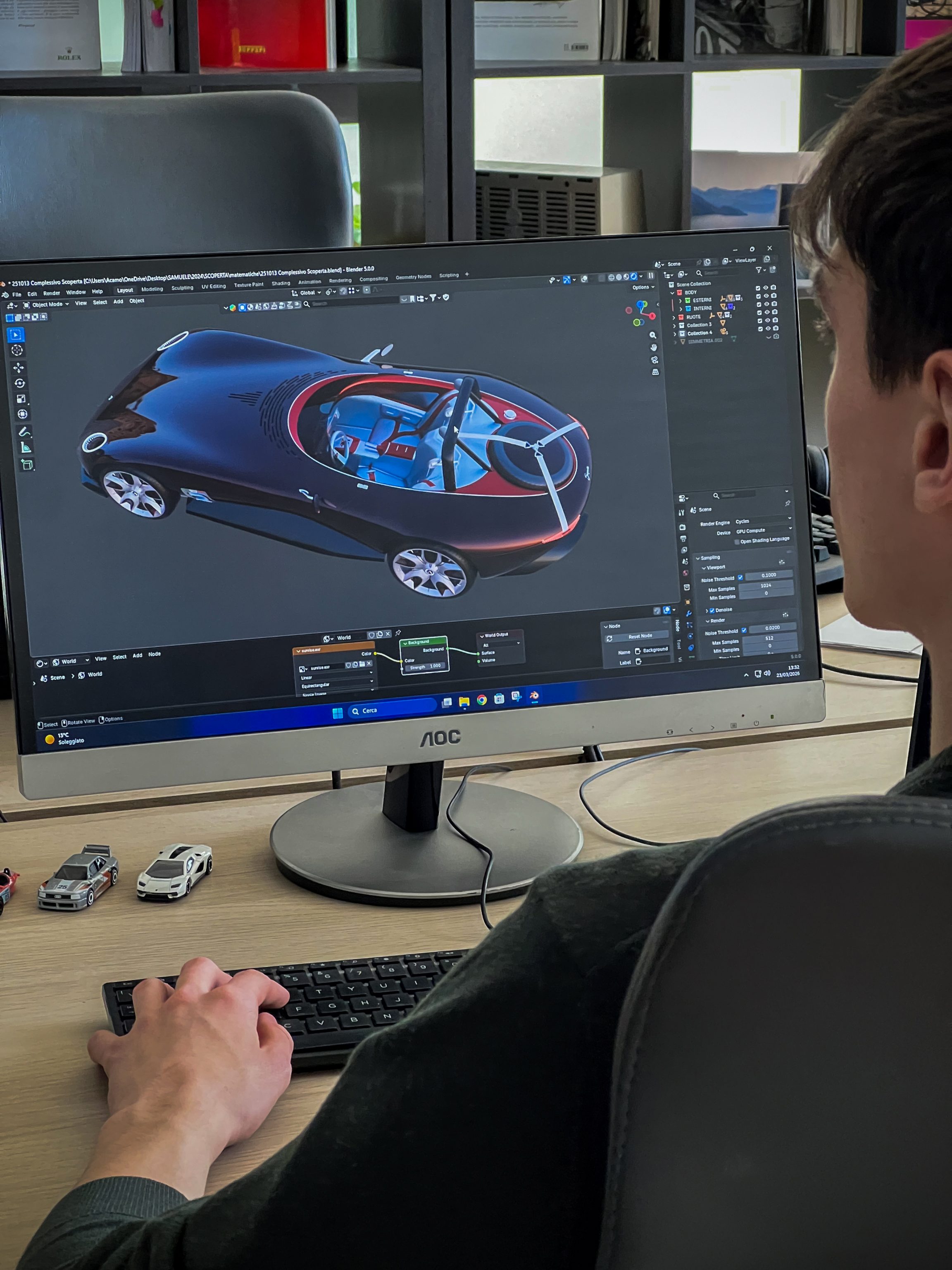 The second module at the "Automotive Design Experience" workshop programme by Konzepthaus in collaboration with C-LAB at Haus of Automotive during Milan Design Week focuses on automotive 3D design development thorugh tools such as Blender.
